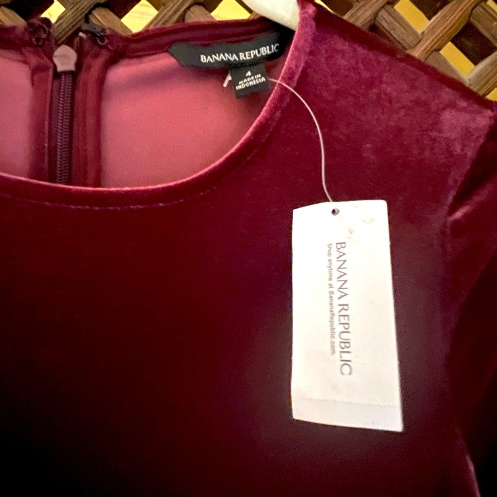 Velvet purple cranberry Banana Republic dress